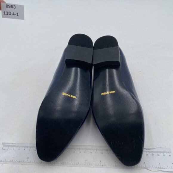 FSJ Men's Shiny Patent Leather Slip-On Loafers Closed Toe Side V-Cut Flats Comfo - Picture 7 of 8